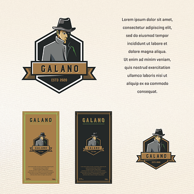 galano beer label beer drink label man