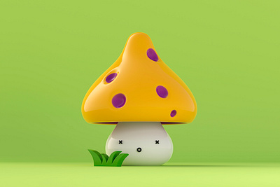 Poisonous Mushroom 3d 3d art 3d illustration blender blender 3d c4d character character 3d characterdesign clean cycles doodle dribble illustration mushroom mushrooms poison render rendering simple