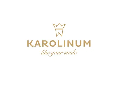 Karolinum - like your smile branding crown gold logo logodesign luxury smile teeth typography