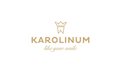 Karolinum - like your smile branding crown gold logo logodesign luxury smile teeth typography