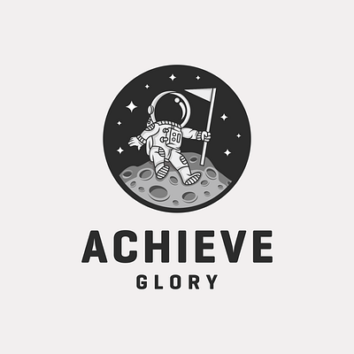 achive glory astronaut character logo logodesign mascot moon space