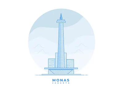 The National Monument Indonesia clean design design dribbble flatdesign icondesign illustration illustrator logo ui vector