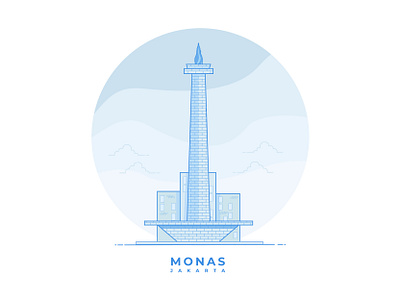 The National Monument Indonesia clean design design dribbble flatdesign icondesign illustration illustrator logo ui vector