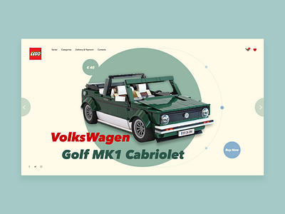Color based concept for Lego model concept design desktop firstscreen homepage landing landingpage lego ui uidesign ux uxdesign volkswagen vw web webdesign website