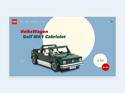 Color based concept for Lego model (ver. 2) concept design desktop firstscreen homepage landing landingpage lego ui uidesign ux uxdesign volkswagen vw web webdesign website