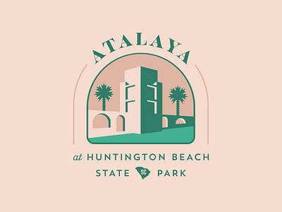 Atalaya atalaya brand development branding castle green huntington beach identity logo palm tree palmetto south carolina state park tree