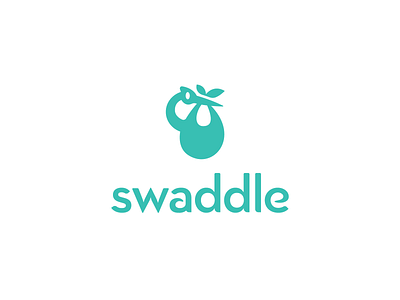 swaddle logo baby baby logo bird birds brandmark children emblem identity kids logo logos logotype stork stork logo storks