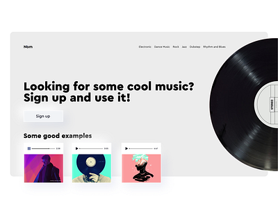 "Nom" - stock music website branding buy. design illustration music music website musicapp ui ux webdesign website website design