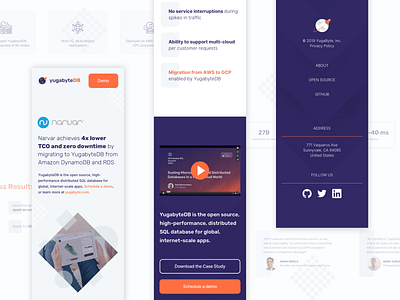 YugabyteDB <> Narvar Use Case branding case study cloud enterprise illustration landing page mobile design mobile ui open source product design responsive responsive web design ui user experience user interface ux web design website