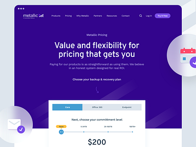 Metallic – Website branding cloud cloud computing data website design
