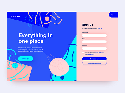 Platform Sign Up - UI adobe xd dailyui design flat minimal sign up sign up form sign up page ui ux web design