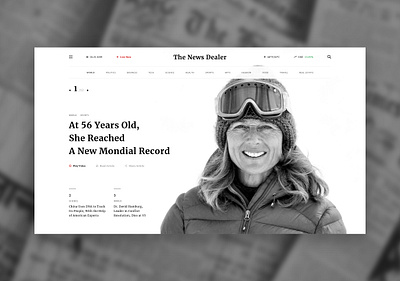 The News Dealer design hero section news photoshop