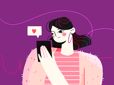 Texting illustration love message valentines