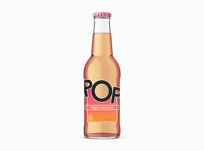 POP Peach Mango Fictional Beverage Label (Dribbble Weekly Warmup adobe illustrator branding dribbble drink drinks graphic design illustration illustrator label label design label packaging logo pop soda soda label vector vector art weekly challenge weekly warm up weeklywarmup