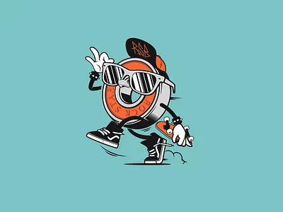 Bearing Mascot brooklyn designer character design graphics illustration skateboarding sticker design t shirt design tee design type vector design