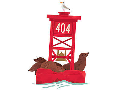 404 Buoy animals aquarium california illustration nature ocean sea lions travel wildlife