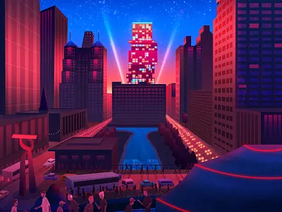 San Antonio Current architecture blue city city life cody muir design editorial editorial illustration illustration illustrator magicmuir red san antonio texas urban