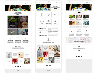 AssuredBeauté: initial visual options for Home Page beauty design fun responsive userexperiencedesign ux visual web