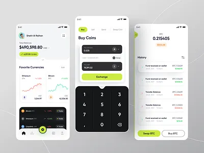 Crypto Mobile App app design app ui bitcoin blockchain chart crypto crypto coin crypto wallet cryptocurrency ethereum finance fintech mobile app mobile design ofspace swap coin trading wallet