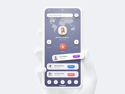 Nearby App Rebound Blue GUI android app branding colorful dashboard flutter design google illustration ios app latest design material design mobile neomorphism print product design skeumorphism typography web design 图标 应用 设计