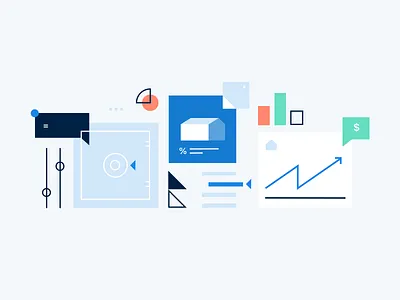 Abstract illustration style bar brand chart cover data editorial graph house illustration real estate safe ui