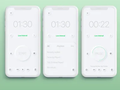 Interval Timer app concept daily ui design interface soft ui timer timer app ui ux