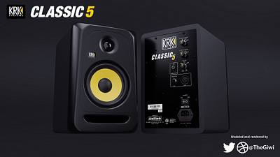 KRK Classic 5 Studio Monitor Speakers 3D product render 3d blender industrial pbr product product design realistic sound speaker