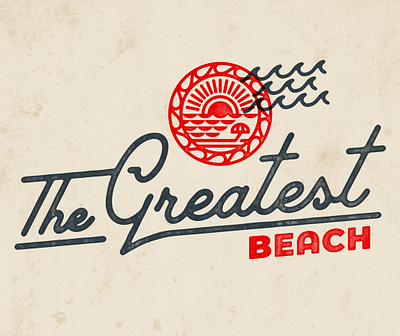 Greatest Beach Logo badge beach brand greatest logo logo design retro sun vector vintage waves