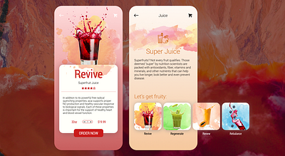 Juice Menu app concept daily ui design food and drink food app food app ui interface juice menu menu design superfoods ui ux