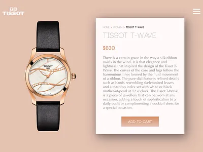 Single Product Page - Tissot Watches concept daily ui design ecommerce ecommerce design interface product product page ui ux watches