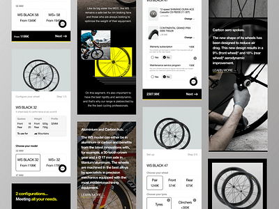 Wheels builder • e-commerce and website bike branding builder cart e commerce ecommerce fashion filters form funnel list money price product design shop sport steps typography webshop wheels