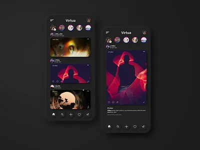 App concept for social network app branding challenge concept dailyui dark darkmode darkui design graphicdesign ios minimal social socialnetwork trends ui ux web