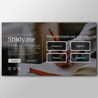 Landing page | Study.me 2020 trend education education website figma landing landing page page primitive science self improvement tutor ui uiux user inteface ux ux research web webdesign website website design