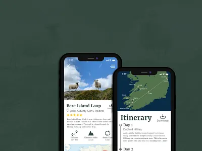 Adventure App app hiking illustration ireland itinerary sheep travel