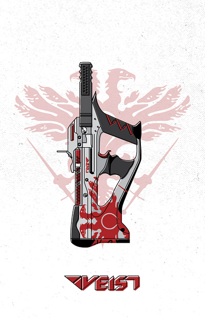 The Recluse Art crucible destiny 2 embellishment gun guns line art linework offset submachine gun veist