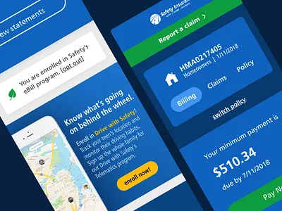 Customer Portal – Mobile Billing Page customer portal design front end insurance mobile redesign ui uiuxdesign user interface user interface design ux web web developer webdesign website