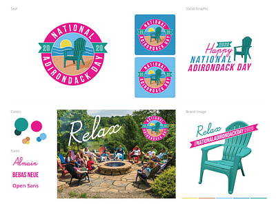 National Adirondack Chair branding graphic design illustration logo seal