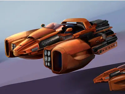 Hover jet racer automotive cars concept vehicles digital illustration