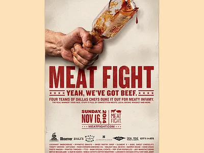 Meat Fight Poster bbq design event poster