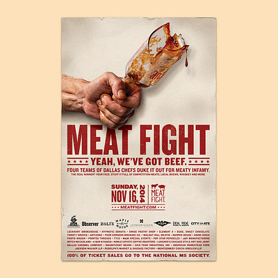 Meat Fight Poster bbq design event poster