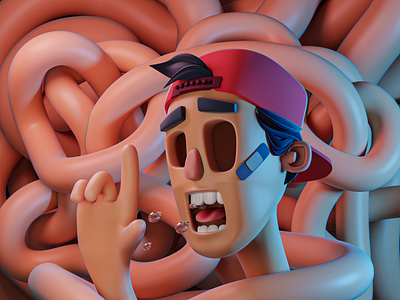 I have an opinion! 3d arm blender character design hat illustration render skin