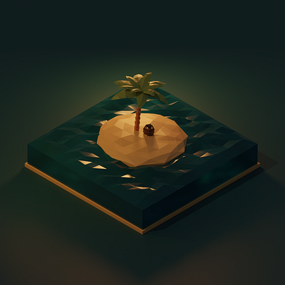 Low Poly (Pirates)-Island 3d 3dillustration blender blender3d design isometric low poly lowpoly lowpolyart