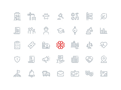 City of Montreal Icon Set design system iconography icons iconset line art lines linework