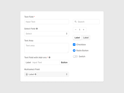 Form Elements checkbox design system figma form forms input inputs radio button select select field switch switcher text area text field ui ui kit ux