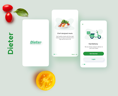 Onboarding screen for a Food app app art branding design illustration minimal ui ux vector web