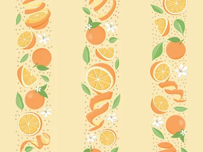 Orange Peel Strips branding children childrens childrens book cute design floral illustration pattern pattern design print repeat summer surface pattern surface pattern design textile textiles vector flowers