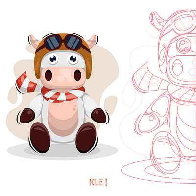 pilot moo apparel book illustrations branding character childrens illustration cow illustration illustrator logo tshirt vector