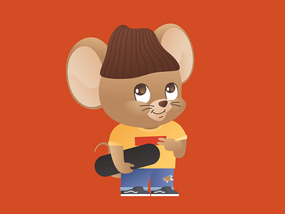 Year of the Rat 2020: The Skater Featuring. Jerry character illustration vector