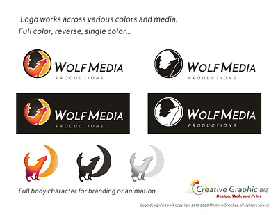 Wolf and Moon Logo - Versatile Logo Qualities advertising app icon branding concept art corporate id graphic design icon logo logo design mark marketing mobile moon logo web design wolf logo