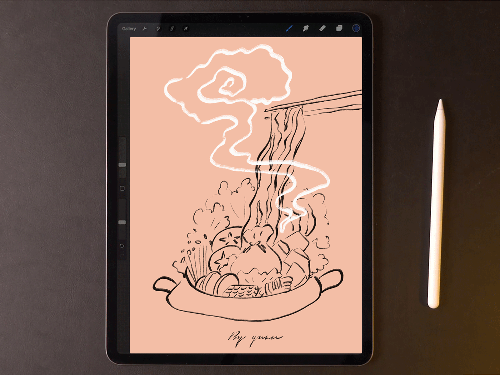 Hot pot is delicious! gif gif animation ipadpro 手绘 插图